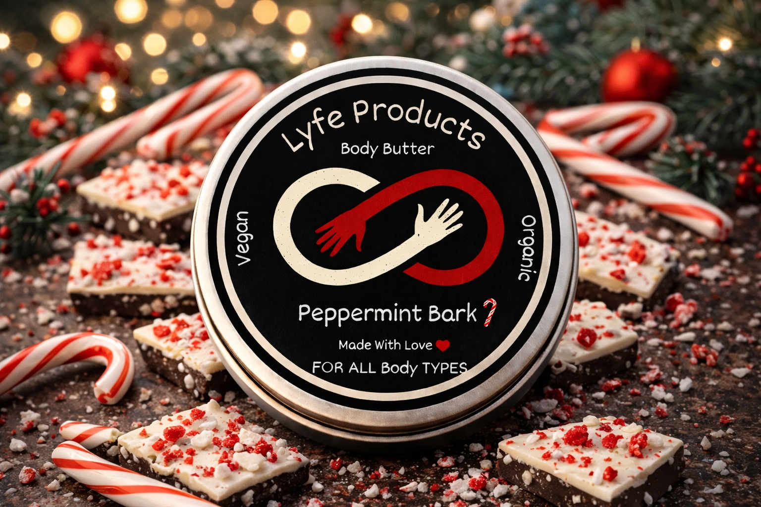 Peppermint Bark infused Body Butter – Holiday Limited Edition (2 oz)